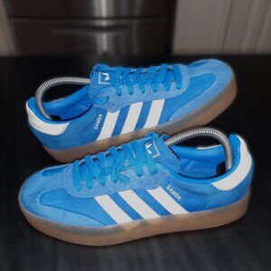 Adidas Womens Samba Sambae JI2743 Blue White Gum Casual Sneakers Size 8.5